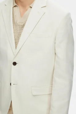 Selected Americana de linho Regular Fit. Branco Fashion