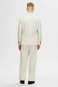 Selected Americana de linho Regular Fit. Branco Fashion