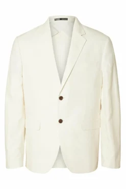Selected Americana de linho Regular Fit. Branco Fashion
