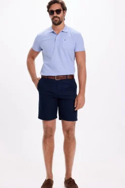 Milano Bermuda clássica de algodão liso Outlet