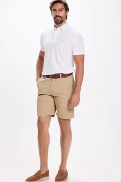 Milano Bermuda clássica de algodão liso Sale