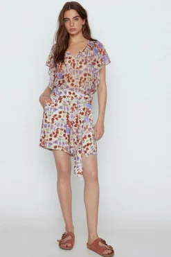 Slowlove Bermuda fluida estampada Roxo Best