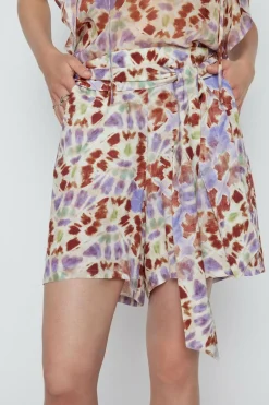 Slowlove Bermuda fluida estampada Roxo Best