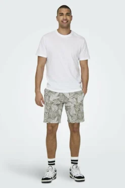 Only & Sons Bermudas com estampado de folhas verde Fashion