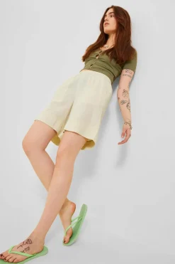 Jack & Jones Bermudas de linho cintura elástica Online