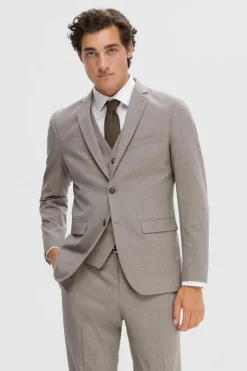 Selected Blazer Slim Fit ao xadrez Castanho New