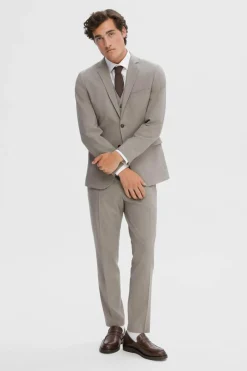 Selected Blazer Slim Fit ao xadrez Castanho New