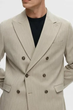 Selected Blazer Slim Fit com risca diplomática confecionado com materiais reciclados Castanho Best