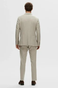 Selected Blazer Slim Fit com risca diplomática confecionado com materiais reciclados Castanho Best