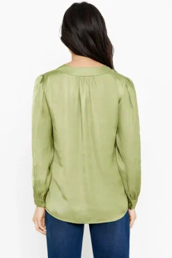 Cortefiel Blusa acetinada cetim Verde Discount
