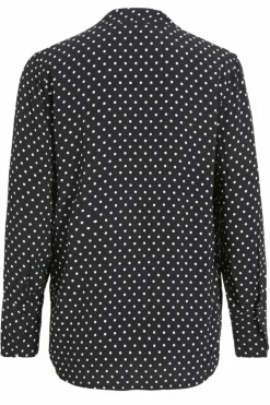 Vila Blusa bolas Preto Fashion