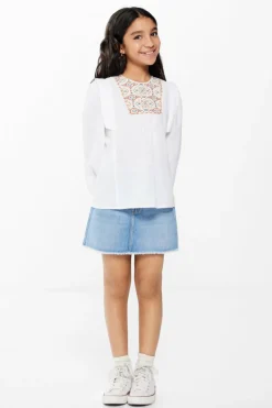 Springfield Kids Blusa bordados menina branco Hot