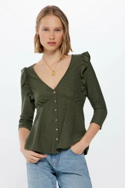 Springfield Blusa Botões Folhos Sale