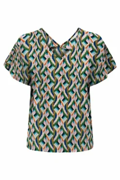 Only Blusa com decote em bico verde New