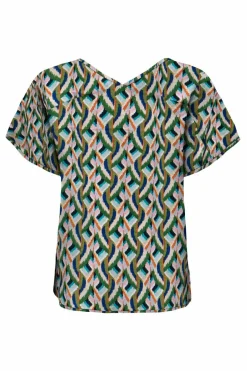 Only Blusa com decote em bico verde New