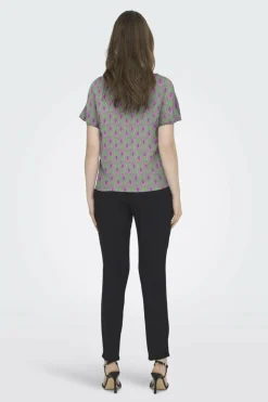 Only Blusa com decote em bico verde Outlet
