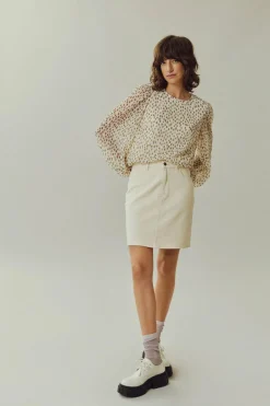 Vila Blusa com manga balão Cinzento Fashion