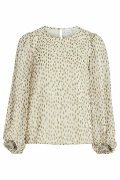 Vila Blusa com manga balão Cinzento Fashion