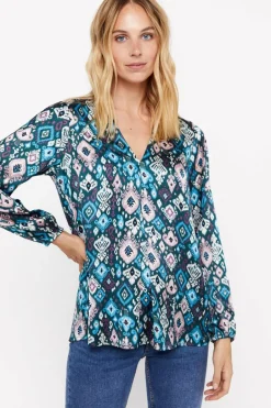 Cortefiel Blusa comprida acetinada Online
