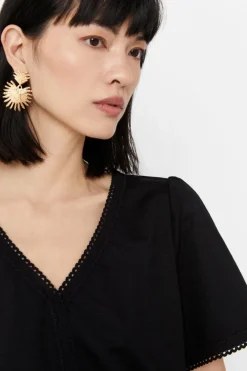 Cortefiel Blusa conforto rendilhados Fashion