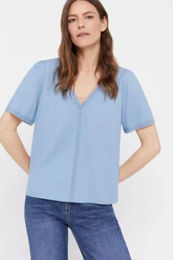 Cortefiel Blusa conforto rendilhados Best