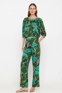 Cortefiel Blusa cropped estampada Multicolorido Fashion