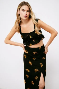 High Spirits Blusa cropped sem alças preto Clearance
