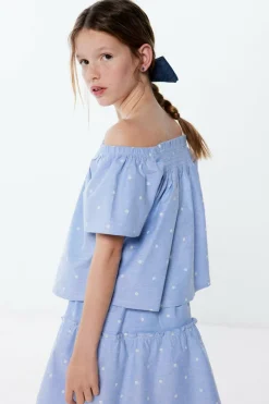 Springfield Kids Blusa de flores para menina azul Sale