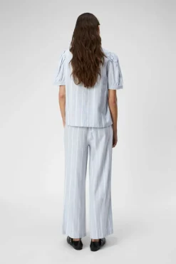 Object Blusa de linho com estampados às riscas Azul Clearance