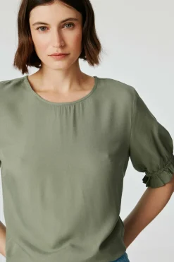 Pieces Blusa de manga 3/4 verde Hot