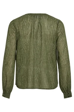 Vila Blusa de manga comprida Verde Fashion
