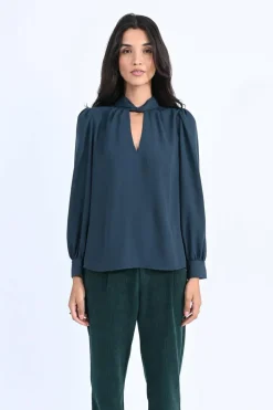 Molly Bracken Blusa de manga comprida com laçada Online