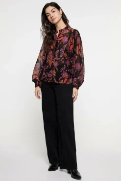 Vero Moda Blusa de manga comprida e gola redonda Preto Discount