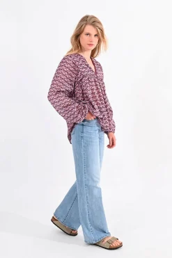 Molly Bracken Blusa de mulher de manga comprida com estampado Multicolorido Outlet