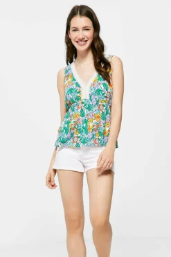 Springfield Blusa Decote Lace Estampada preto Discount