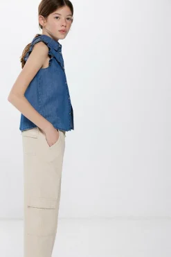 Springfield Kids Blusa denim menina azul New