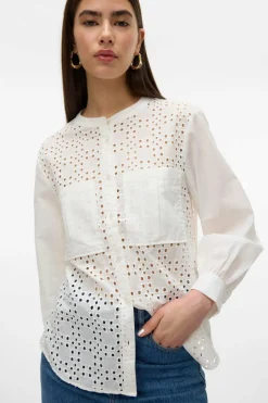 Vero Moda Blusa detalhes rendilhados Branco Online