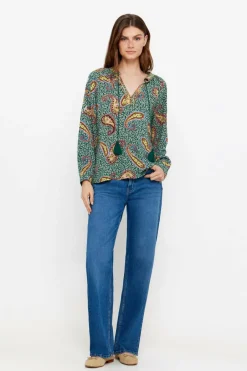 Cortefiel Blusa estampada fluida Multicolorido Sale