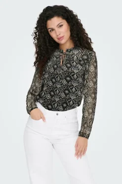 Only Blusa fluida com gola mao New