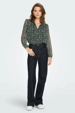 Only Blusa fluida com gola mao New