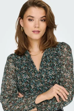 Only Blusa fluida com gola mao New