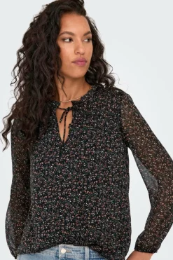 Only Blusa fluida com gola mao New