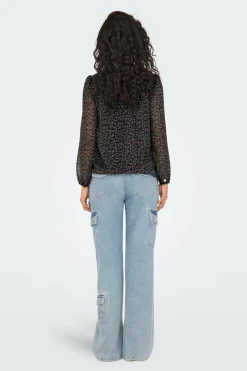 Only Blusa fluida com gola mao New