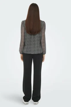 Only Blusa fluida com gola mao New