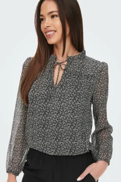 Only Blusa fluida com gola mao New