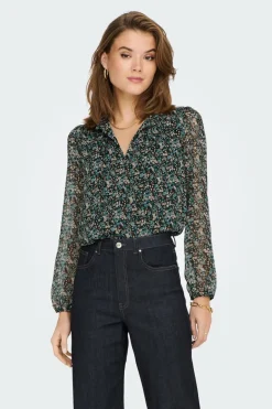 Only Blusa fluida com gola mao New