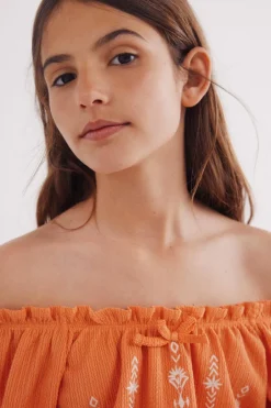 Springfield Kids Blusa franzida para meninas vermelho Clearance