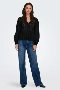 JDY Blusa recortada com folho preto Sale