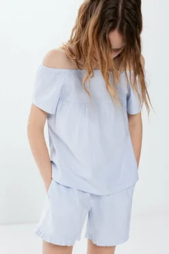 Springfield Kids Blusa riscas brancas menina azul New