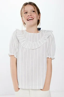 Springfield Kids Blusa riscas linho menina branco Online